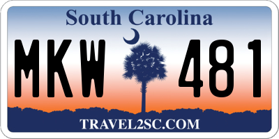 SC license plate MKW481