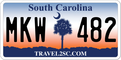 SC license plate MKW482