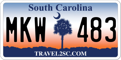 SC license plate MKW483