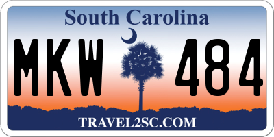 SC license plate MKW484