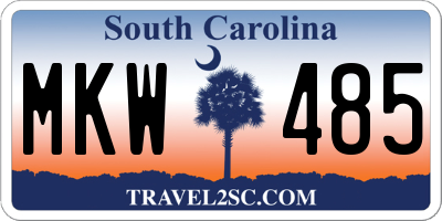 SC license plate MKW485