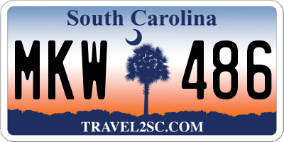SC license plate MKW486