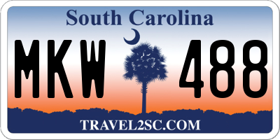 SC license plate MKW488