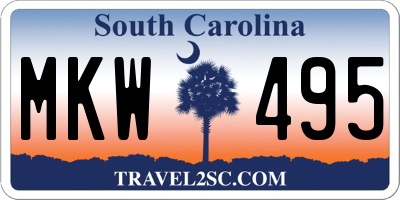 SC license plate MKW495