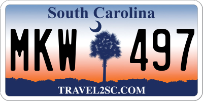 SC license plate MKW497