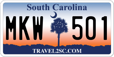 SC license plate MKW501