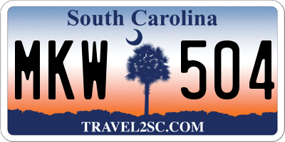 SC license plate MKW504
