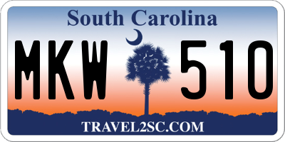 SC license plate MKW510