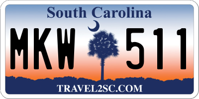 SC license plate MKW511