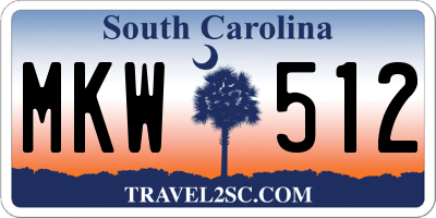 SC license plate MKW512