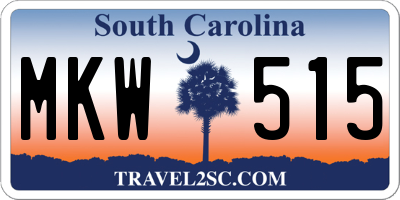 SC license plate MKW515