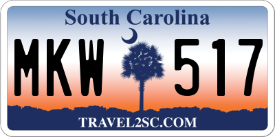 SC license plate MKW517