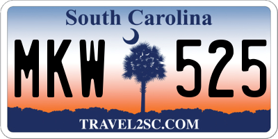 SC license plate MKW525