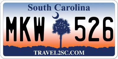 SC license plate MKW526