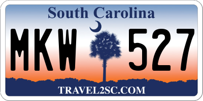 SC license plate MKW527