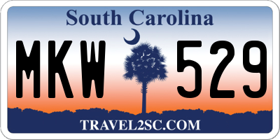 SC license plate MKW529