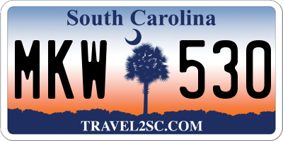 SC license plate MKW530