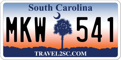 SC license plate MKW541