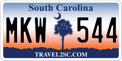 SC license plate MKW544