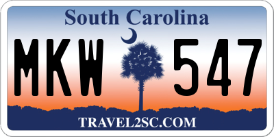 SC license plate MKW547