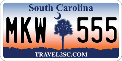 SC license plate MKW555