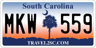 SC license plate MKW559