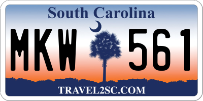 SC license plate MKW561