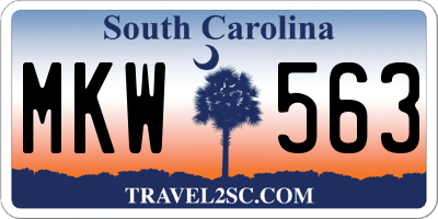 SC license plate MKW563