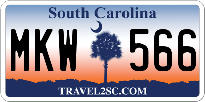 SC license plate MKW566