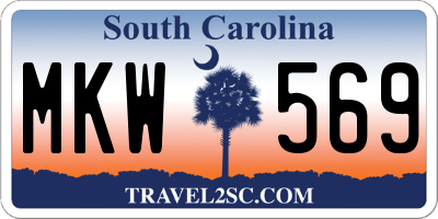 SC license plate MKW569