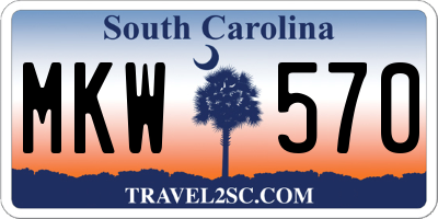 SC license plate MKW570