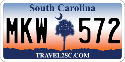 SC license plate MKW572