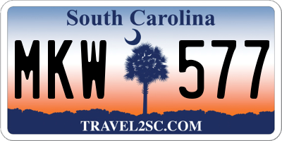 SC license plate MKW577