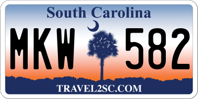 SC license plate MKW582