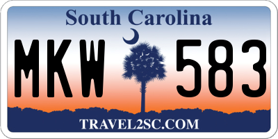 SC license plate MKW583