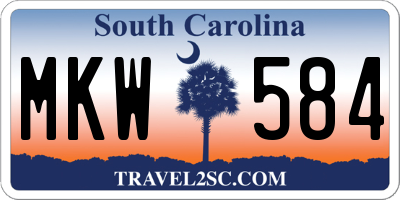SC license plate MKW584