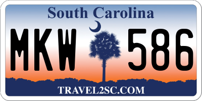 SC license plate MKW586