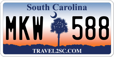 SC license plate MKW588