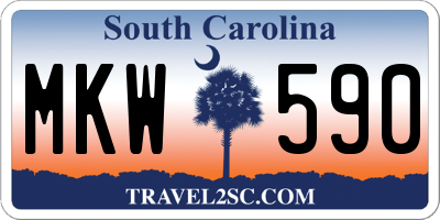 SC license plate MKW590