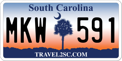 SC license plate MKW591