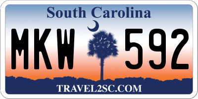 SC license plate MKW592