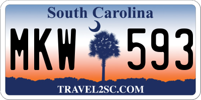 SC license plate MKW593