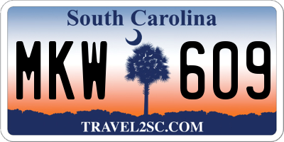 SC license plate MKW609
