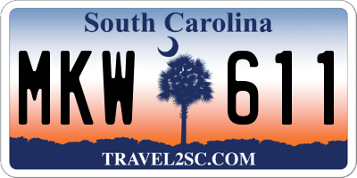 SC license plate MKW611