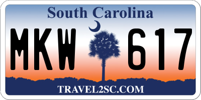 SC license plate MKW617
