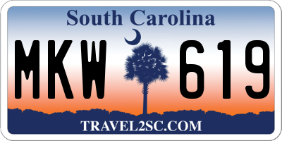 SC license plate MKW619