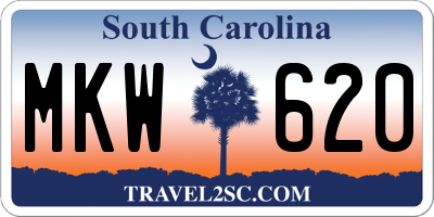 SC license plate MKW620
