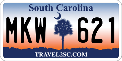 SC license plate MKW621