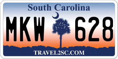 SC license plate MKW628