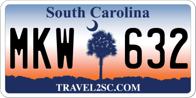 SC license plate MKW632